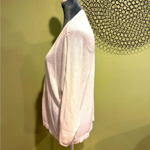 J. Jill White Open-Front Linen Cardigan Sweater - Picture 3 of 6